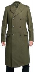 Polish Greatcoat, Green, Unissued. The coat in the pic is 100/185/89 . The model: Height 192 cm (6’ 3.6”), chest, 112 cm (44.1”), and waist 101 cm (39.8).